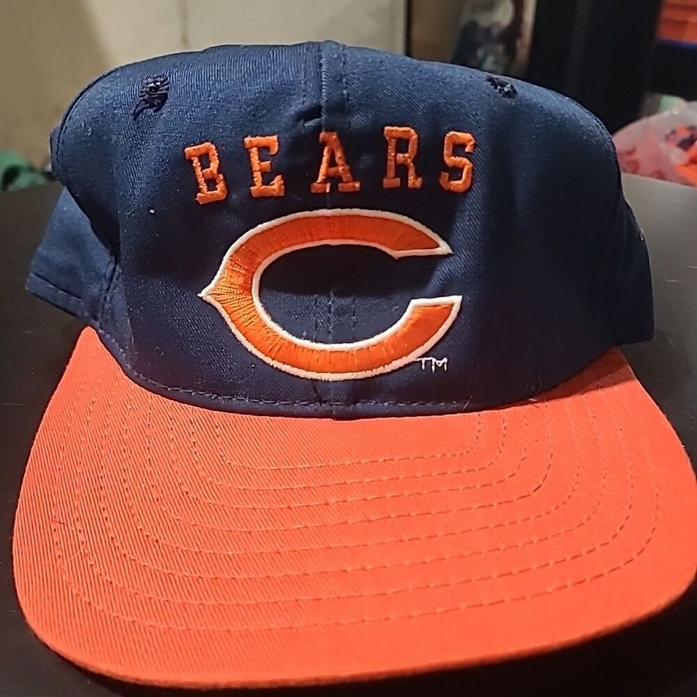 Vintage Chicago Bears Snapback Hat Cap Plain Logo AJD NFL Authentic Pro Line